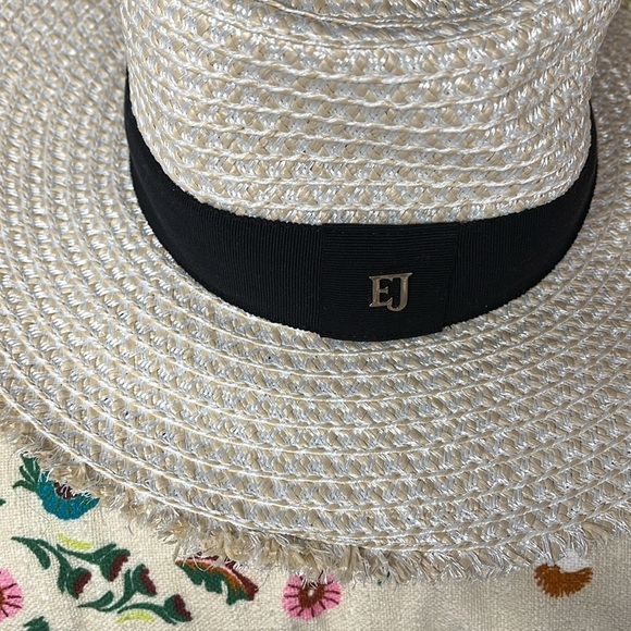 Eric Javits Look Again Packable Straw Fedora Hat UPF 50+ sun protection - Picture 1 of 8